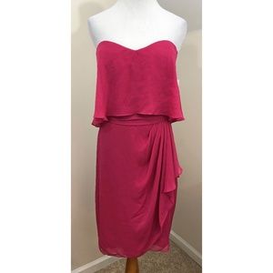 NWT! Badgley Mischa Fuschia Strapless Dress